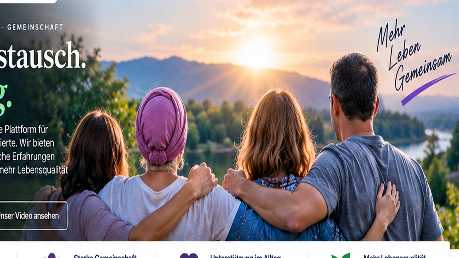 Cancer support community at sunset
